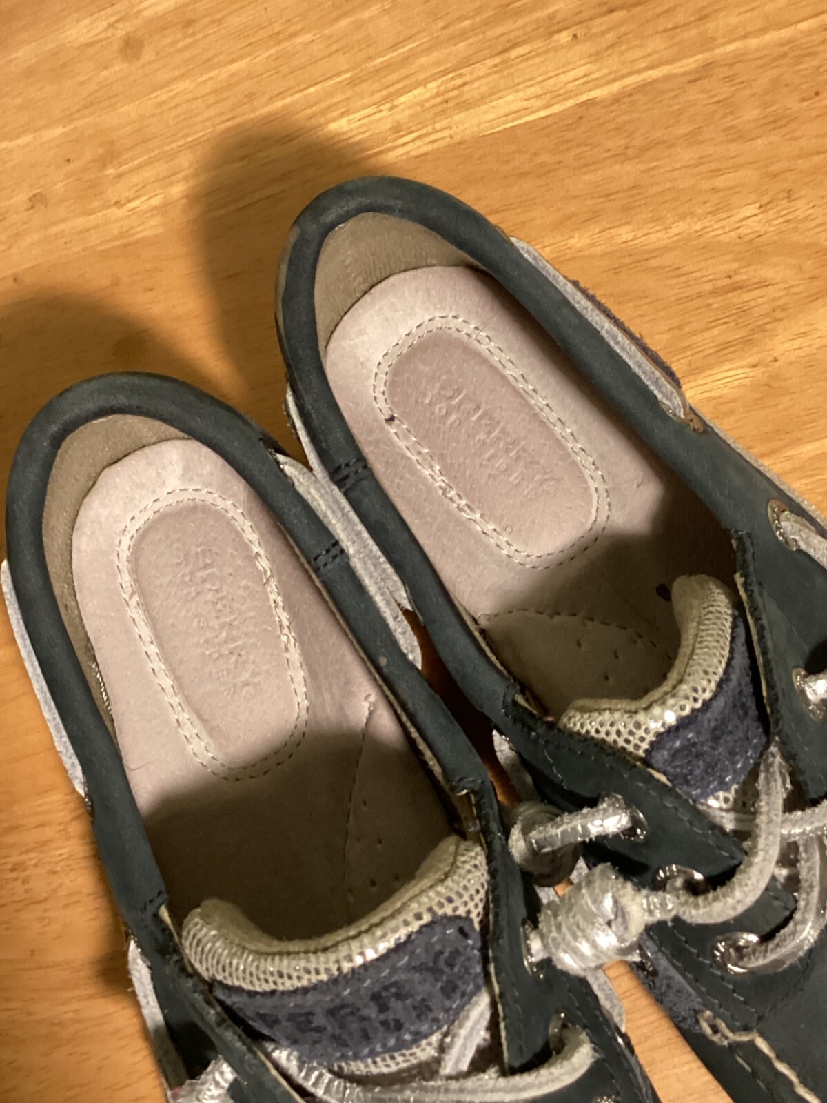 Sperry Women’s Top-Sider Blue Koifish Textured Stripe Slip On Boat Shoe Size 5M