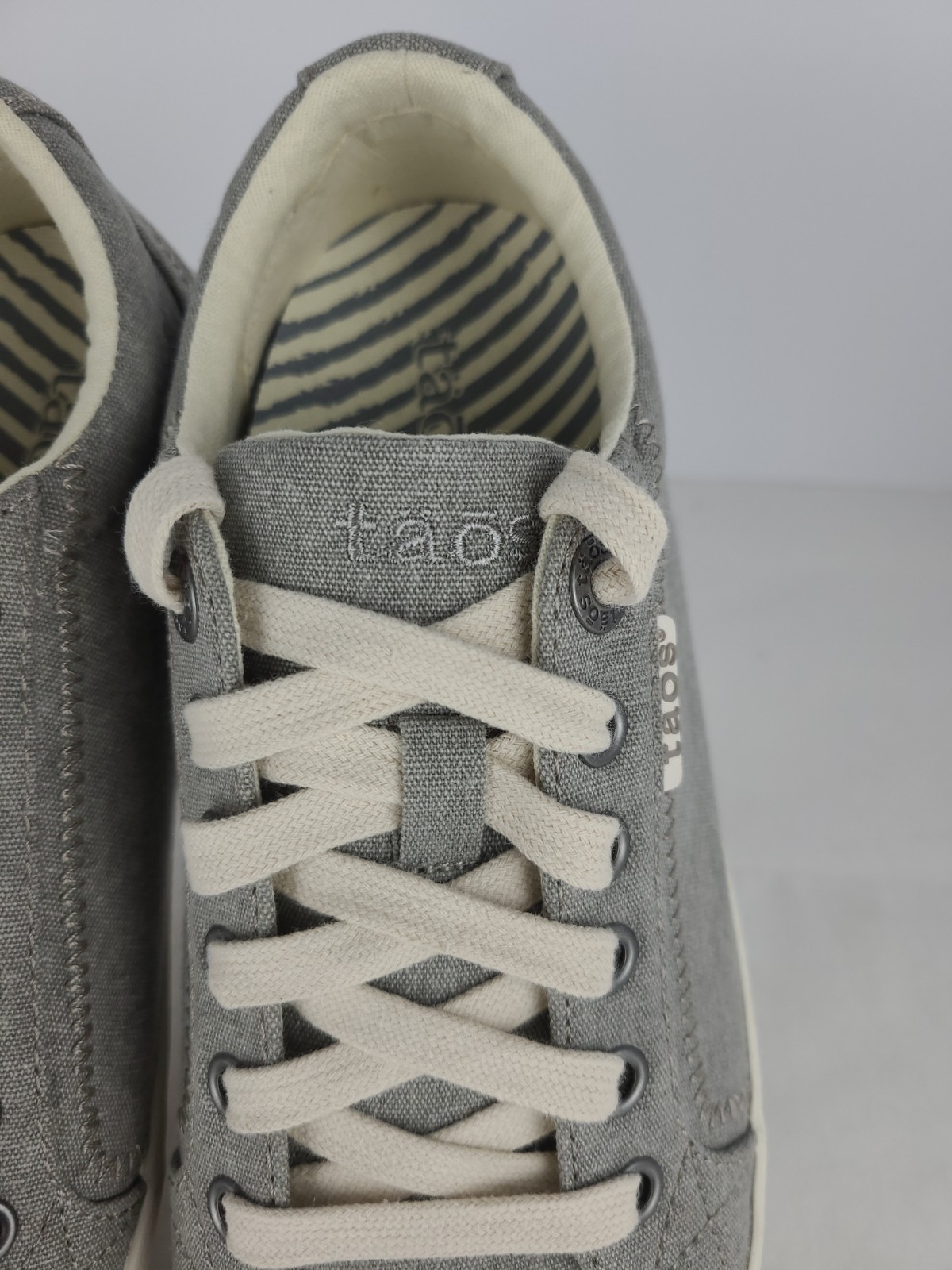 TAOS Women’s Star Lace Up Sneakers Size 7 Womens Grey Washed Canvas Low Top NWOB