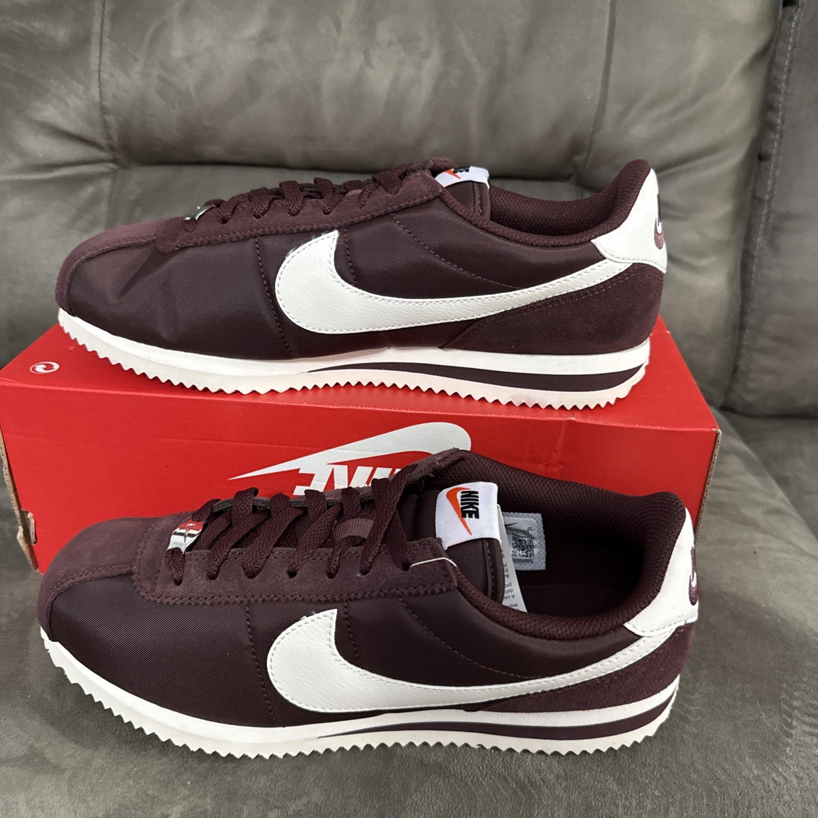 Nike Cortez Textile Shoes Burgundy Crush/Sail DZ2795-605 Size W10/M8.5