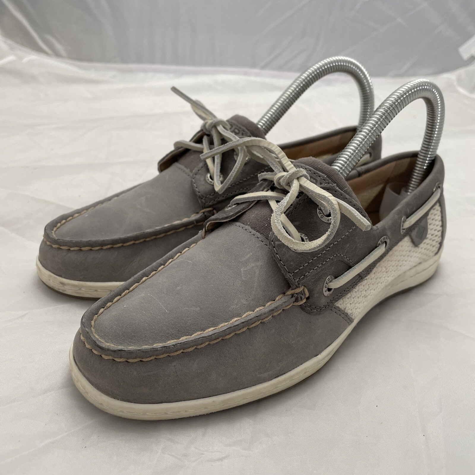 Sperry Top Sider Boat Shoes Womens 6 Koifish Grey Lace Up Comfort Low STS85813