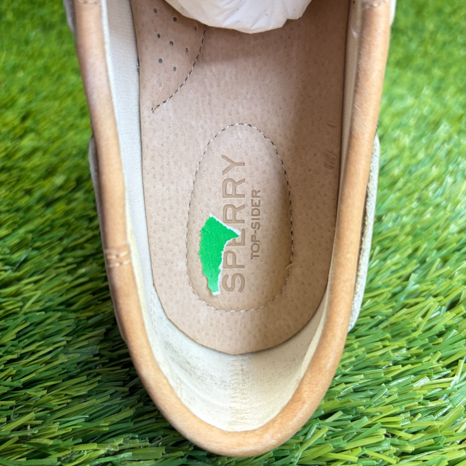 Sperry Koifish Womens Size 6.5 Brown Beige Outdoor Leather Slip On Boat Shoes