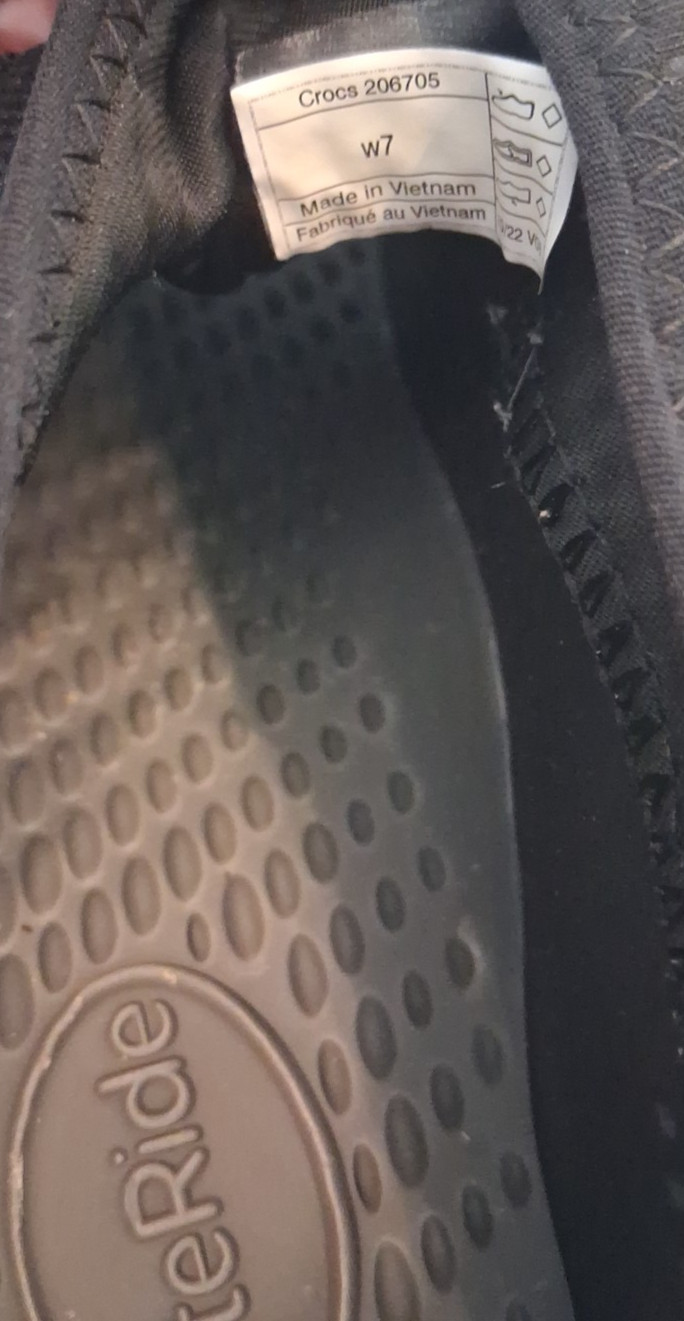 Crocs LiteRide 360 Pacer Sneaker Shoes Women Size 7 Black Grey Beach Waterproof