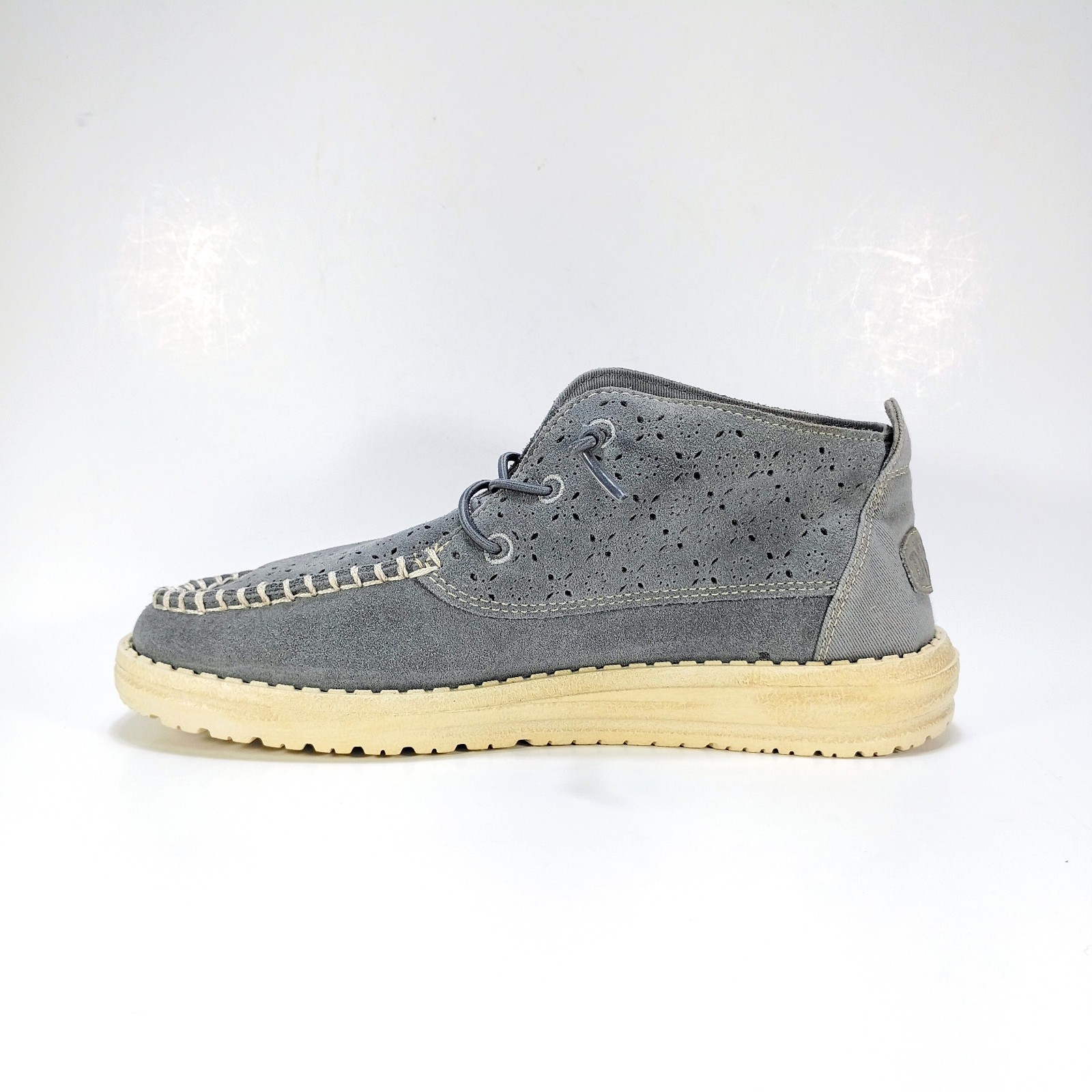 Hey Dude Wendy Mid Suede Boho Womens 6 Grey Suede Slip On Sneakers