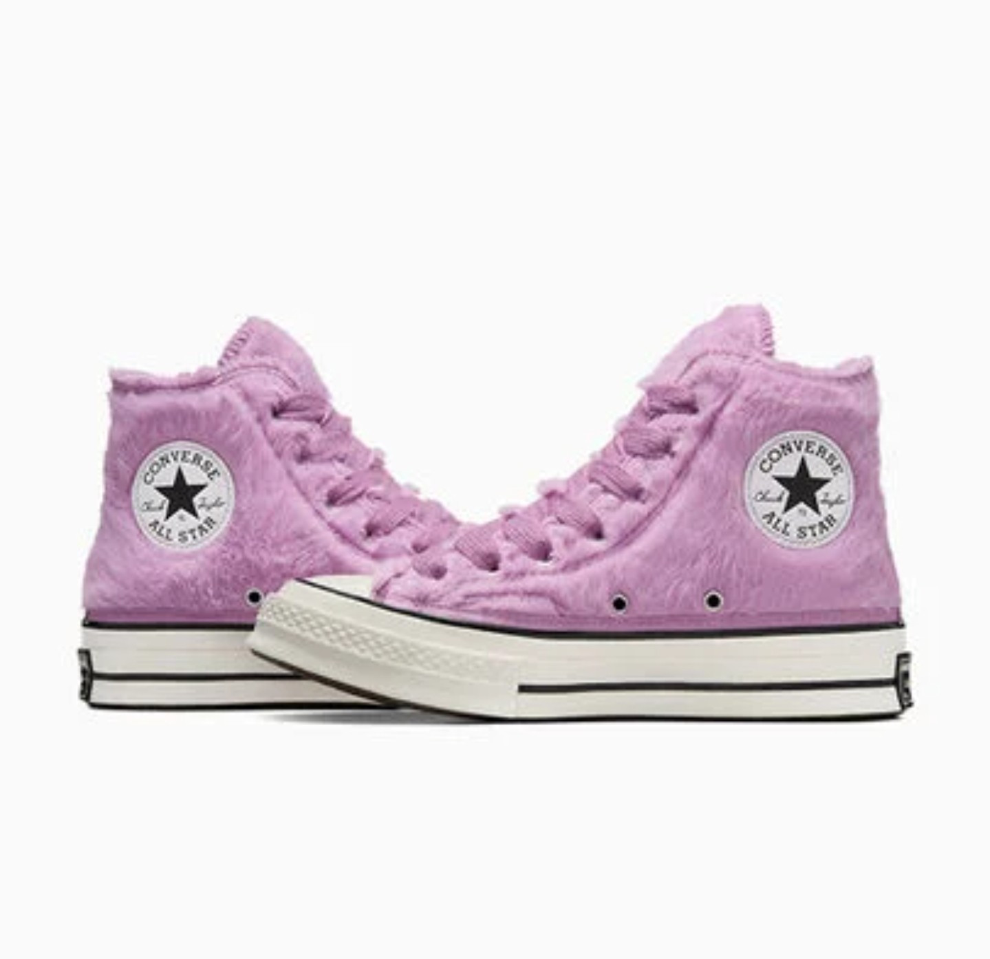 💓NEW!! CONVERSE PREMIUM Chuck 70 FAUX FUR High Top Sneakers/Pink A13382C