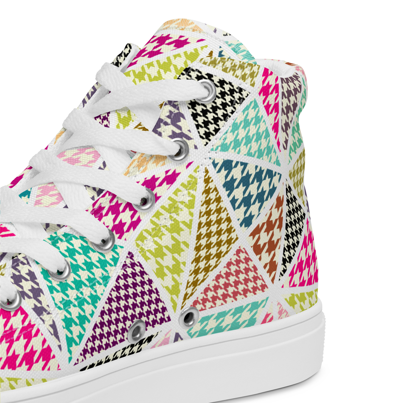 Geometric Graphic Print Women’s high top canvas shoes