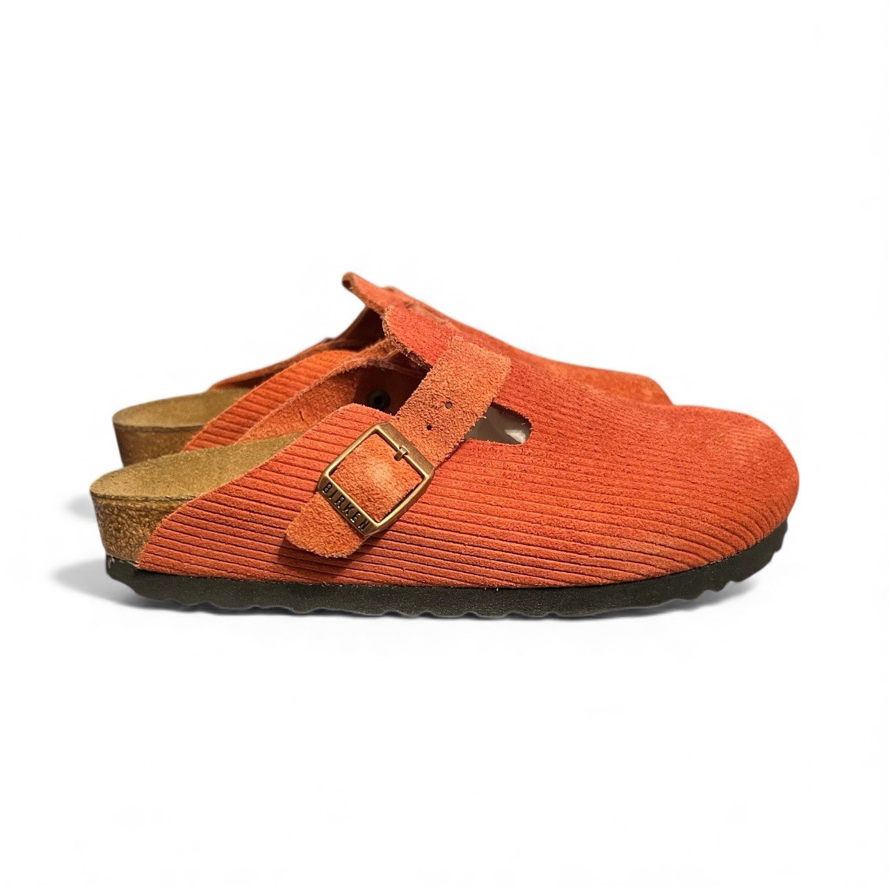 Birkenstock Boston Suede Embossed Narrow Fit Women’s Clogs Sienna Red Size 36