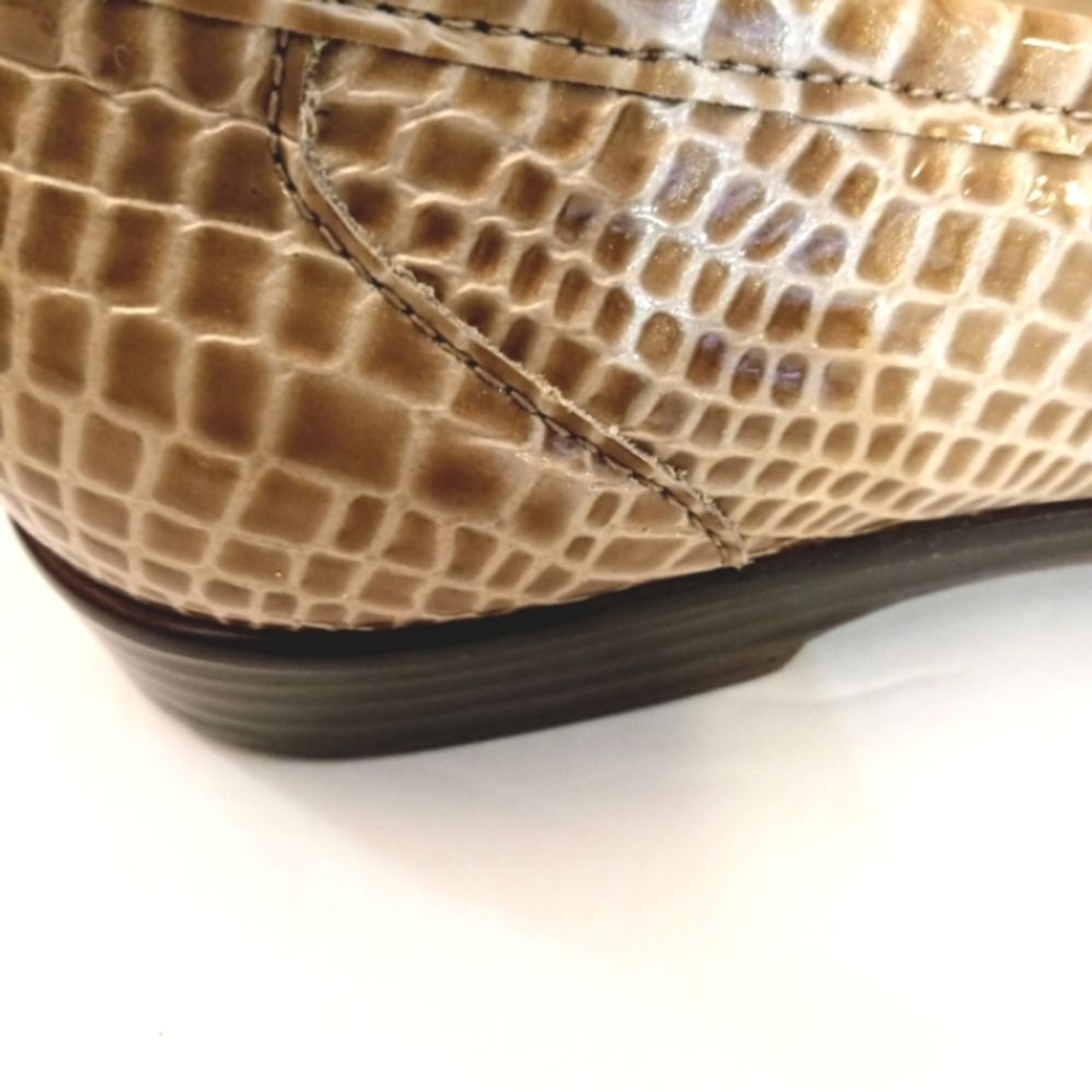 SAS Vintage Snakeskin embossed Patent Leather Loafer sz 7