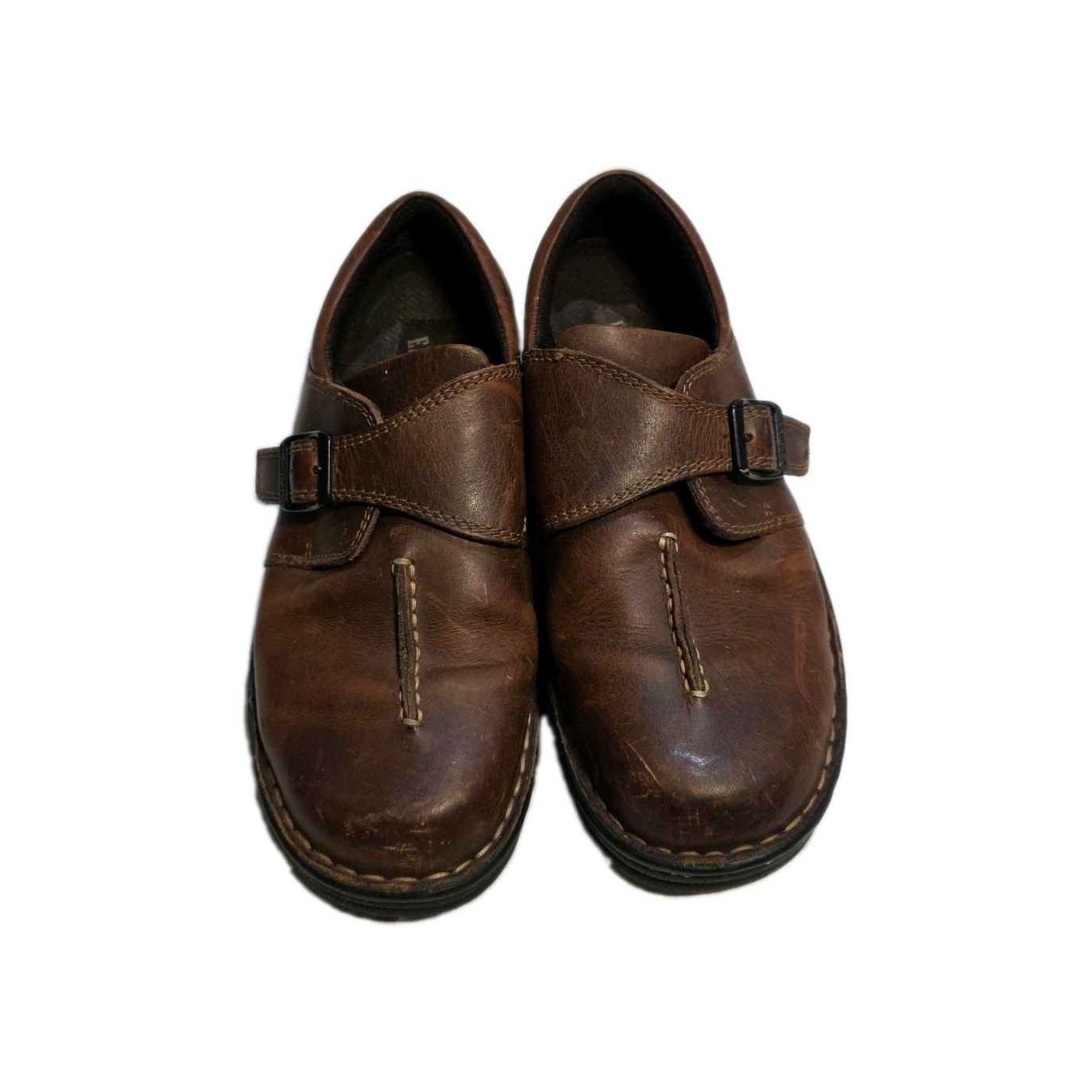 Eastland Shoes Womens 8.5 Brown Leather Clogs Buckle Comfort Casual Walking