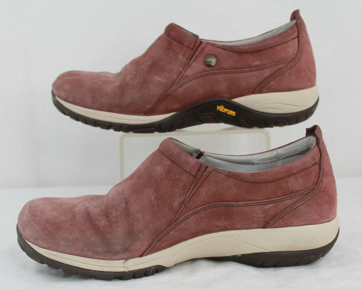 Dansko Womens Patti Clogs Slip on Shoes Mahogany Nubuck Leather Euro 40 9.5-10