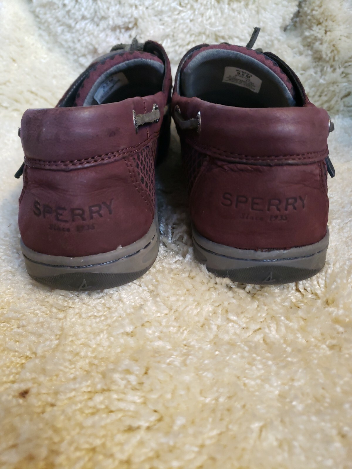 SPERRY WOMEN’S KOIFISH SLIP-ON SUEDE PREMIUM LEATHER BOAT SHOE BURGUNDY 4848