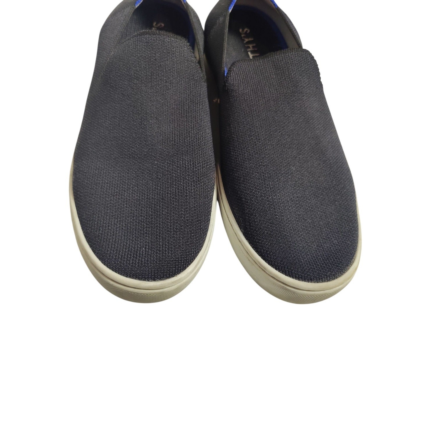 Rothys Women’s Sz 10 Black Blue Original Slip On Sneakers Washable Recycled