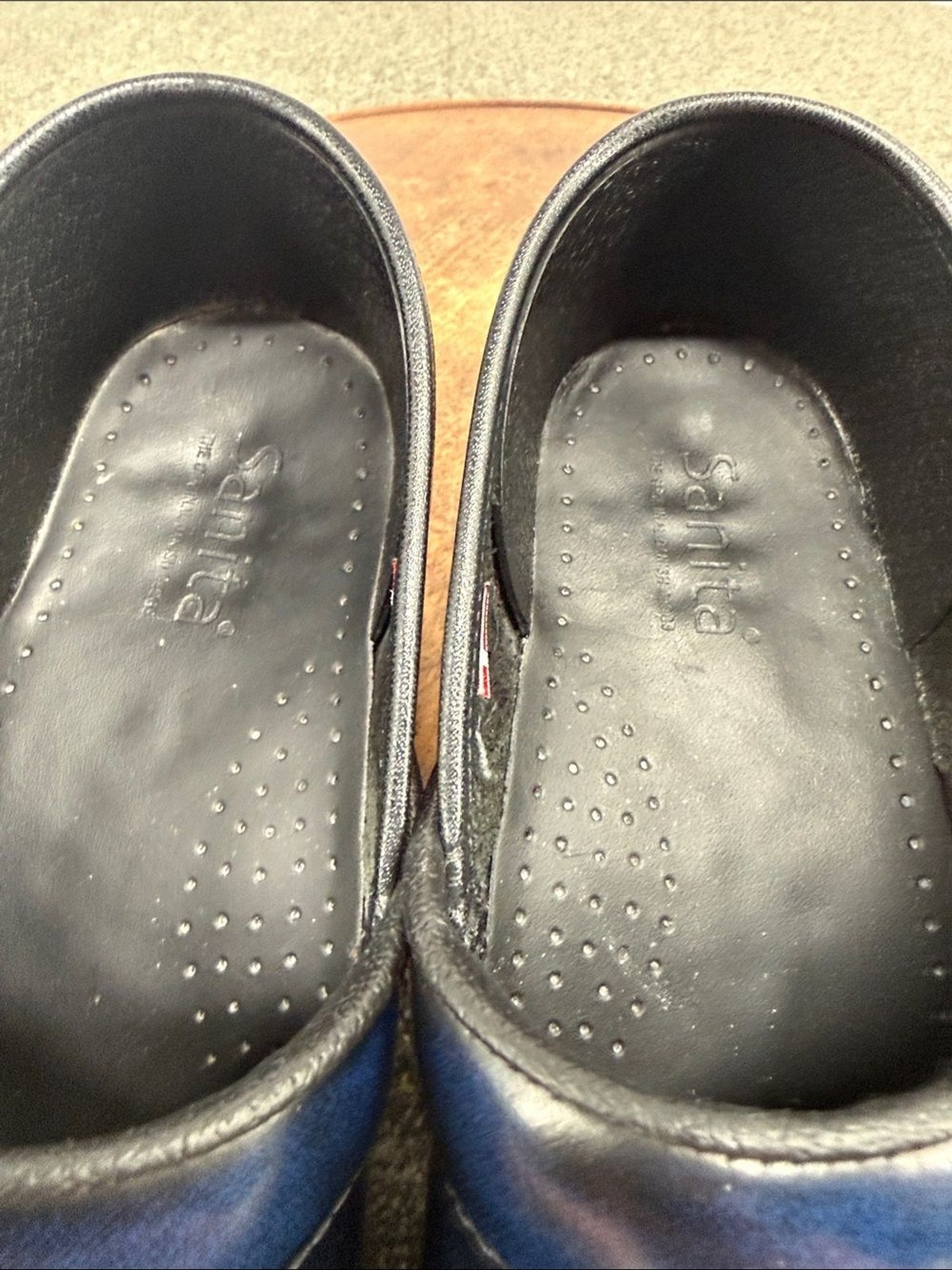 Sanita Shoes Wm 40 US 9 Blue Leather Slip-On Clogs Nursing Professional Slip On