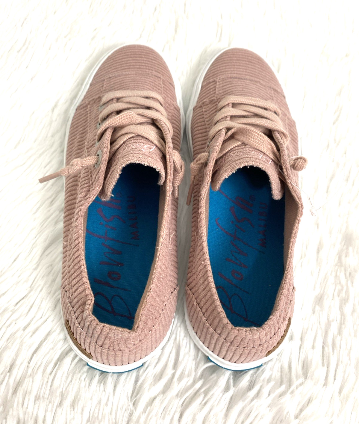 Blowfish Malibu Maxine Sneakers Shoes Womens Pink Cotton Corduroy Lace Up