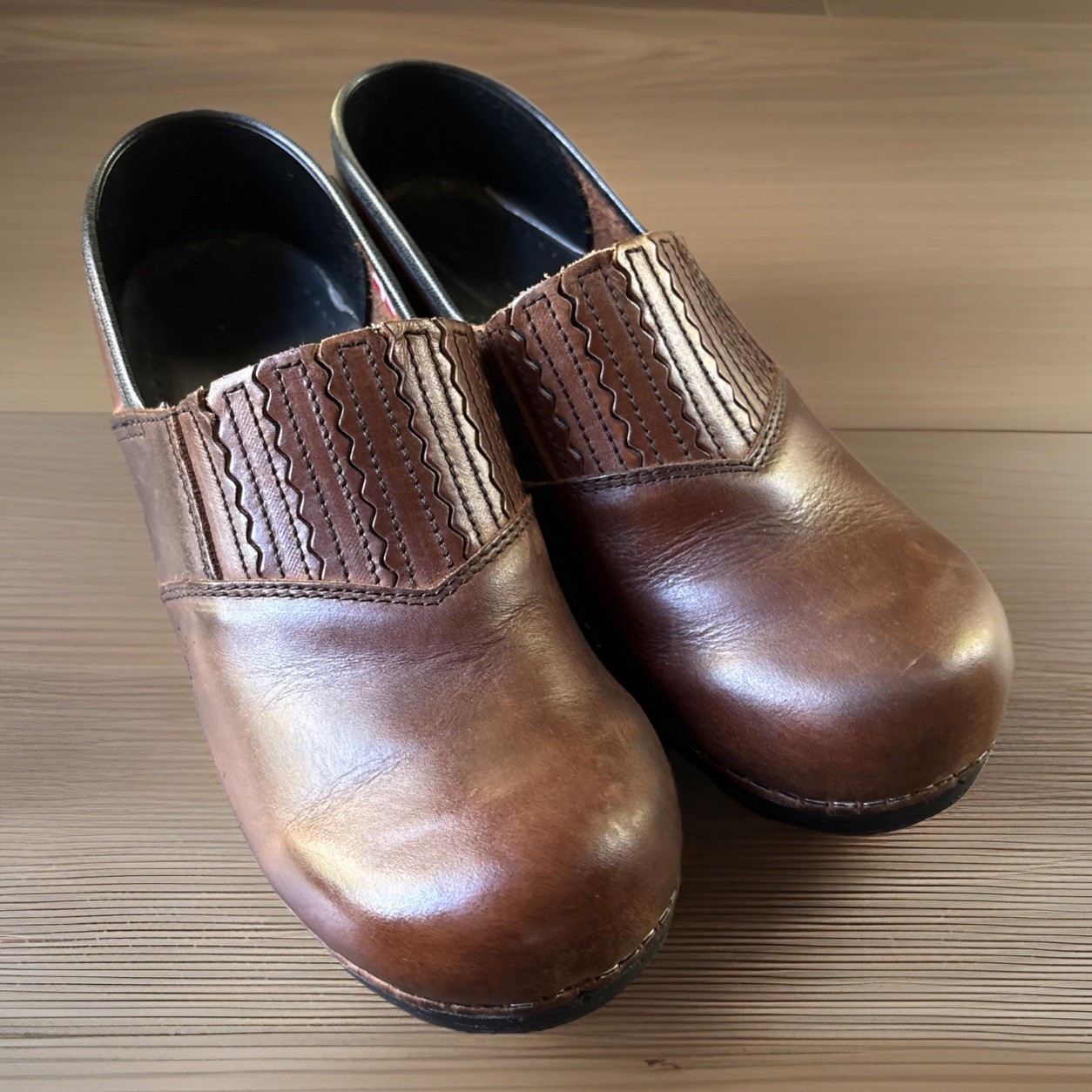 Sanita Shoes Womens 39 Brown The Original Danish Comfort ortho Clogs Leather Low