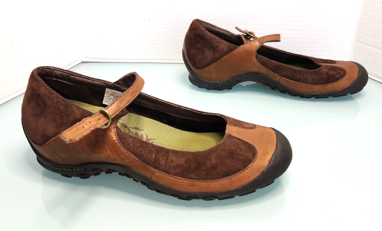 Merrell Plaza Saddle women’s Mary Jane brown combo leather comfort shoes new 11