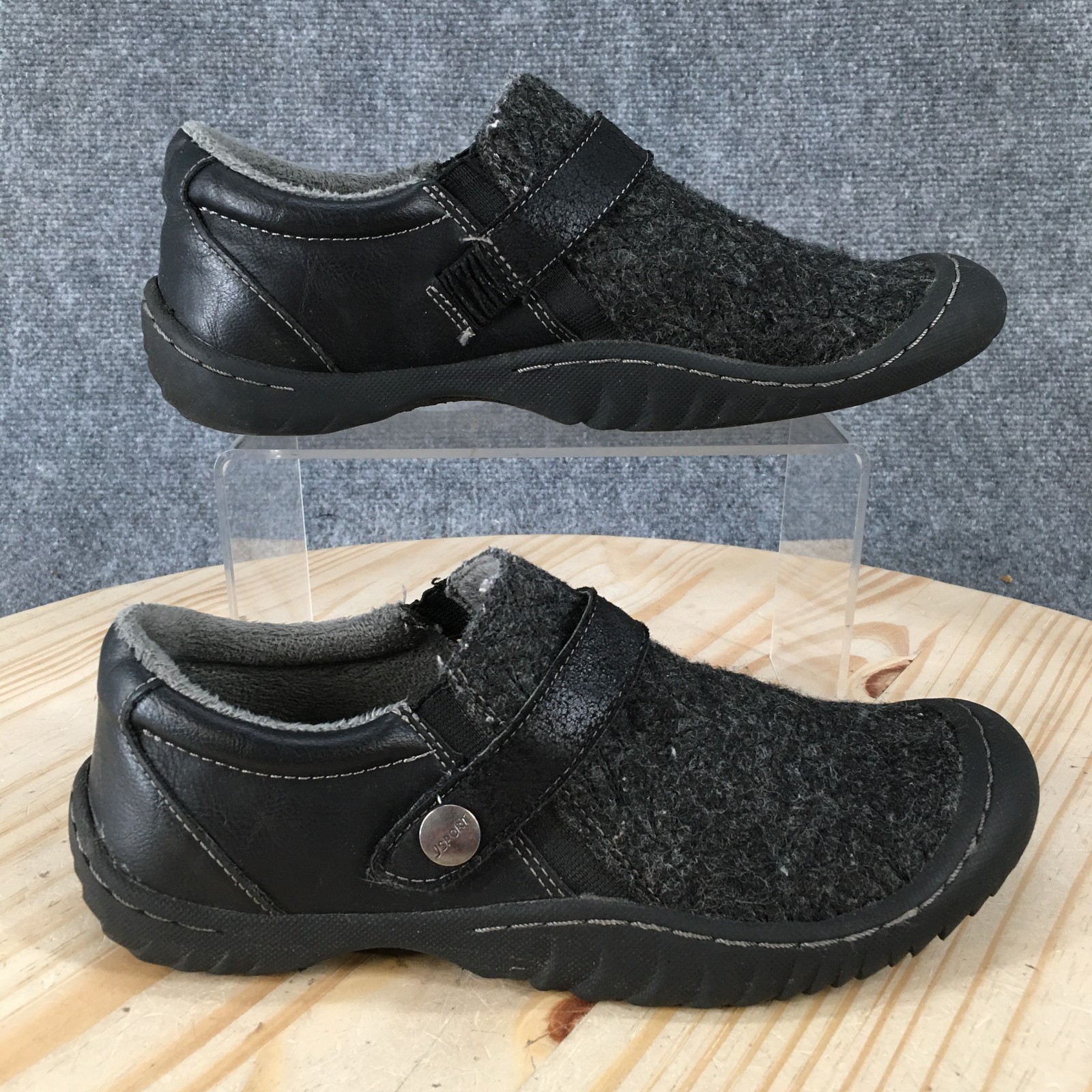 JSPORT by Jambu Blair Shoes Womens 7 M Slip On Comfort Round Toe Low Top Black