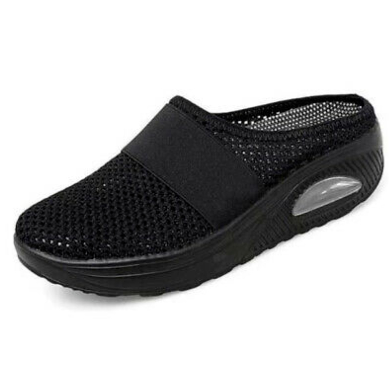 New Womans Air Cushion Slip-On Mesh Breathable Stretch Fashion Walking Shoes 7.5