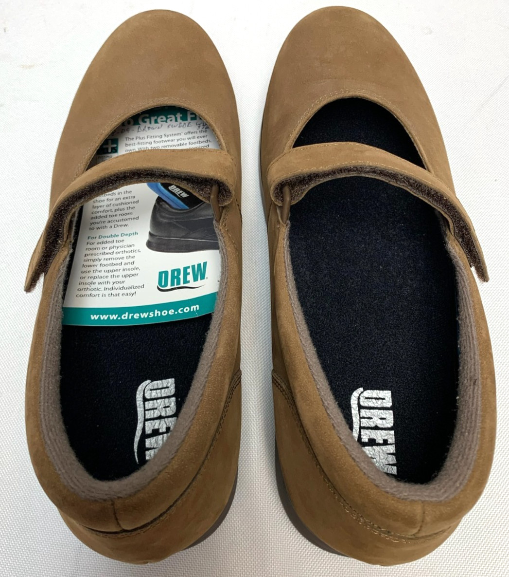 Women’s Drew Mary Jane Shoes Orthopedic Comfort Tan Leather Size 10 N Narrow