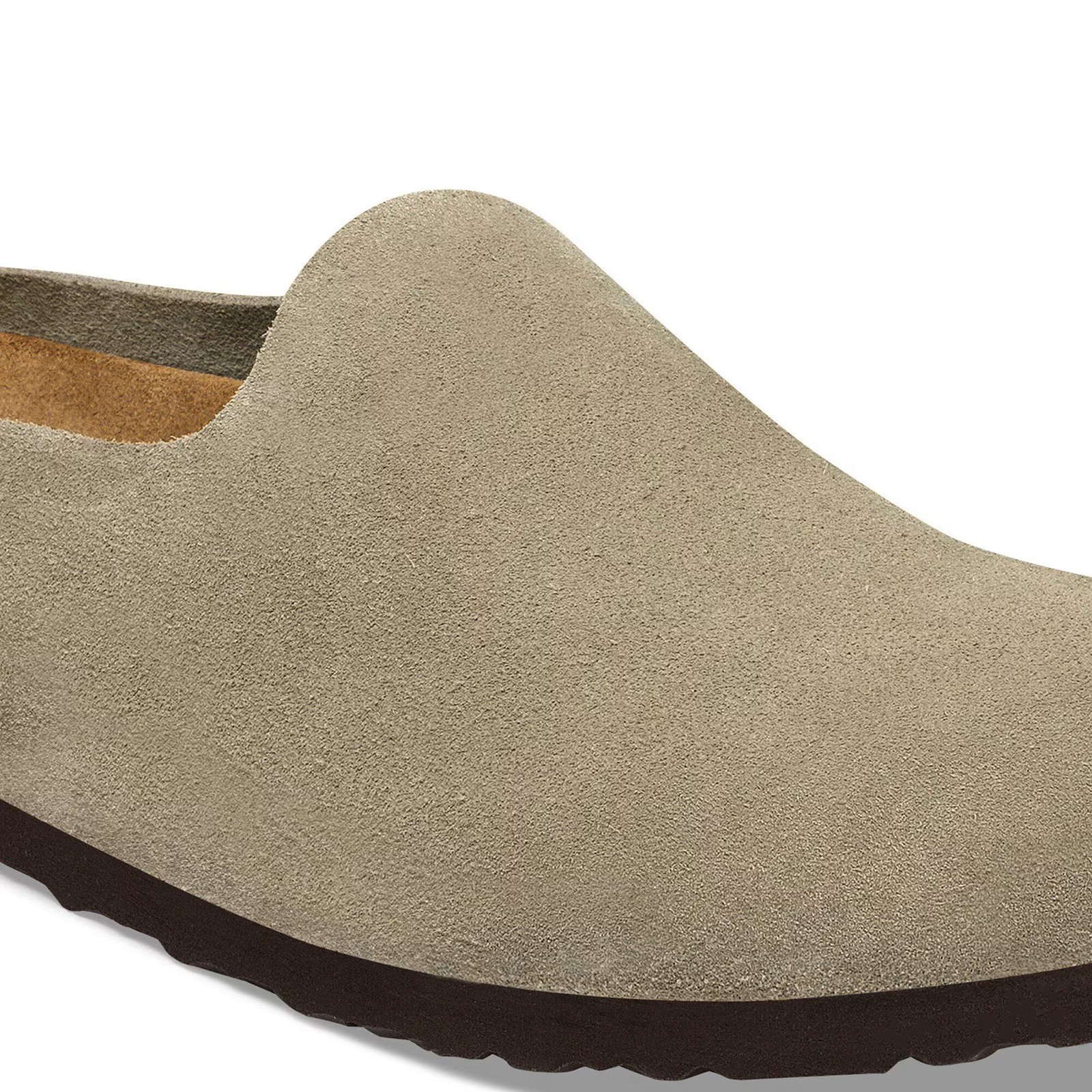 BIRKENSTOCK AMSTERDAM WRAPPED TAUPE MEDIUM/NARROW WIDTH SUEDE CLOGS CLOSED SLIPP