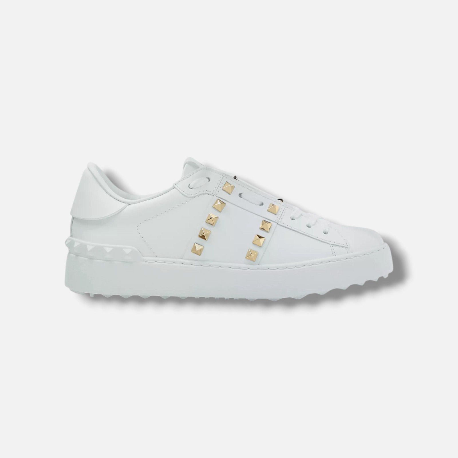 Valentino Garavani Women’s White Rockstud Sneakers Shoes Size EU:41.5 US:11.5