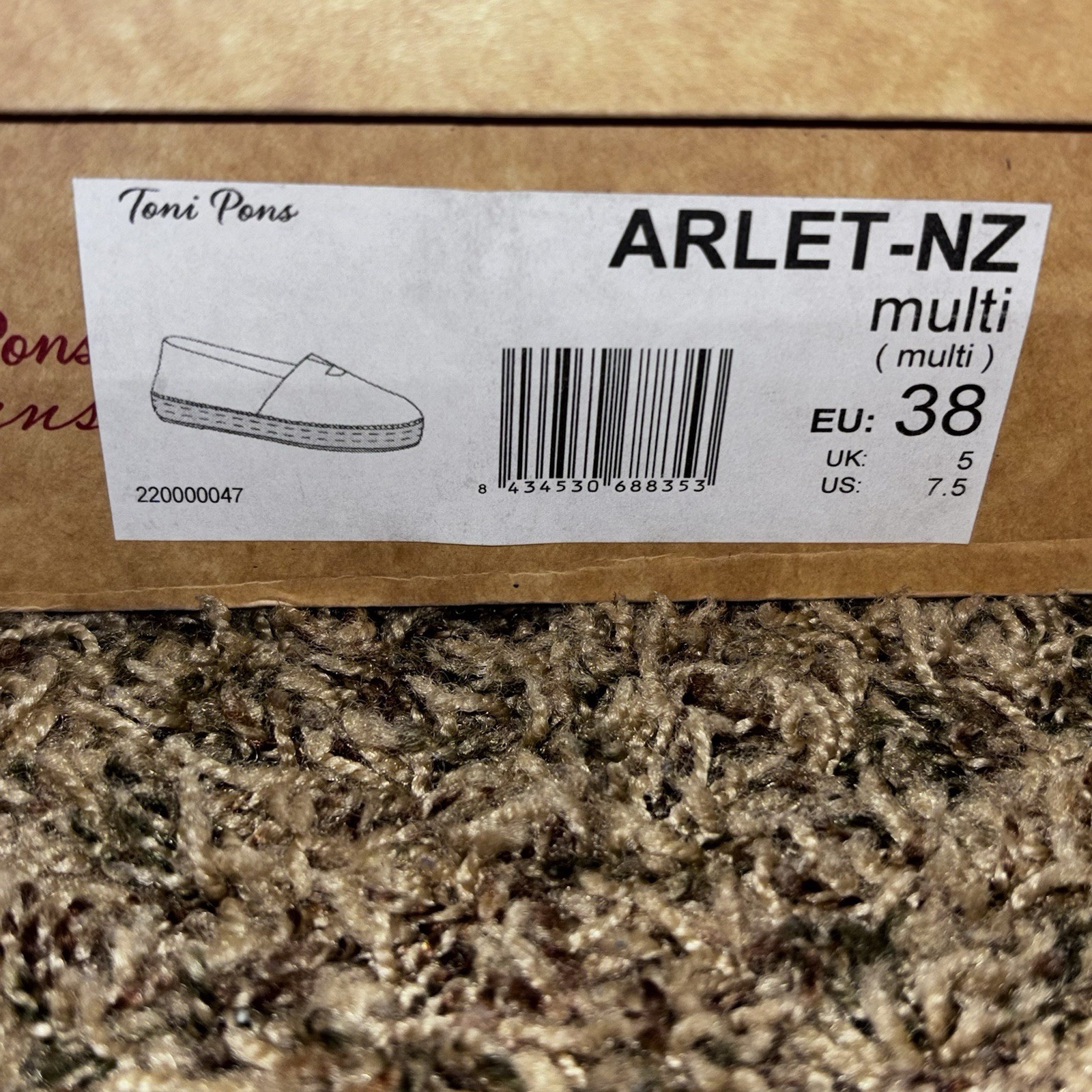 Toni Pons Women’s 38 (7.5) Arlet-NZ Vegan Bohemian Raffia Platform Espadrille