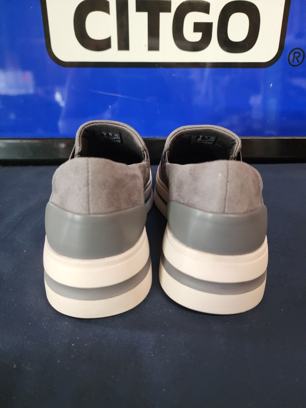 Womens Clarks Cloudstepper Audreigh Eve In Gray Platform slip on size 6