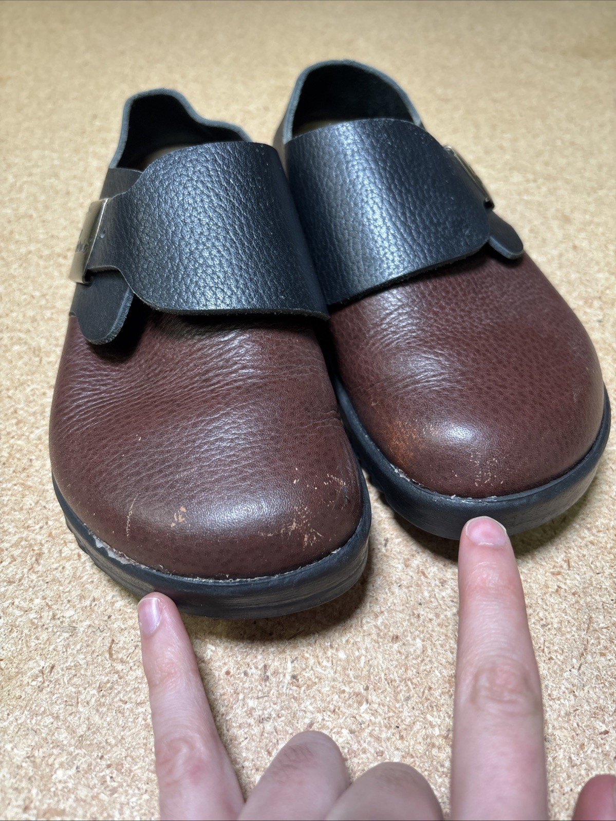 Birkenstock Betula Black Brown Mule Slip On Clog Buckle Leather Women’s US 5