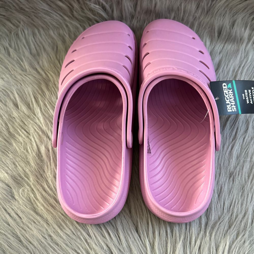 Rugged Shark Clogs Womens Size 11 Pink Slip On Sandals Lightweight Water Shoes