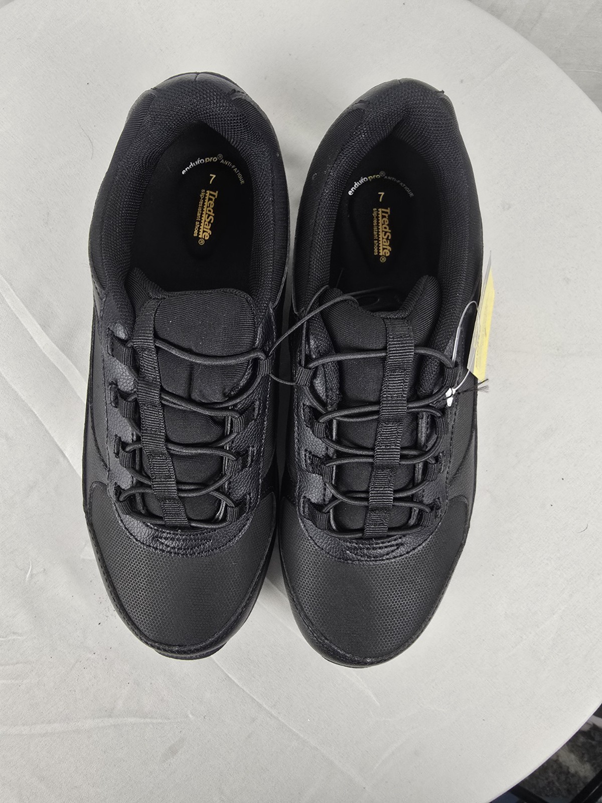 NWT TredSafe All-Black Comfort Walking Slip Resistant Work Shoes Sz 7
