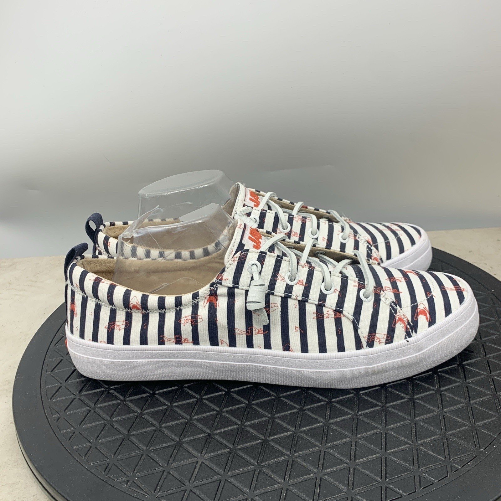 Sperry x Jaws Sneakers Women Size 12 Shoes Blue White Striped Printed Boat