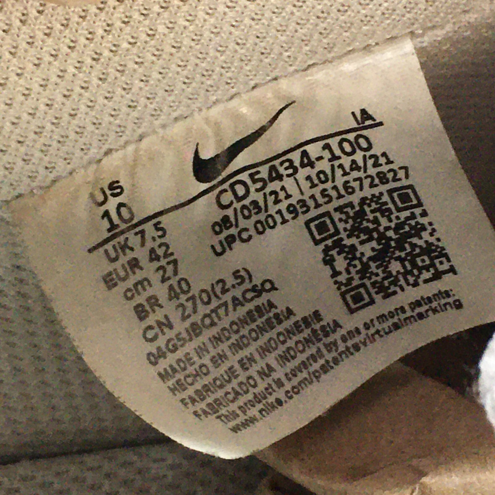 Nike Shoes Womens 10 Court Vision Low Sneakers White Lace Up Comfort CD5434-100