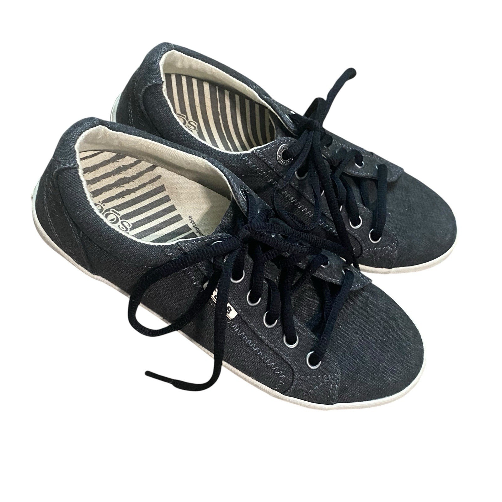 Taos Footwear Star Charcoal Washed Canvas Lace Up Casual Shoes Women’s Size 6