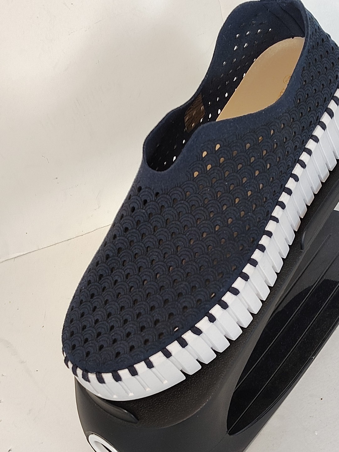 NICE 40 / 10 Ilse Jacobsen TULIP PLATFORM Slip On INDIGO Perf. Flat Flex. Shoes