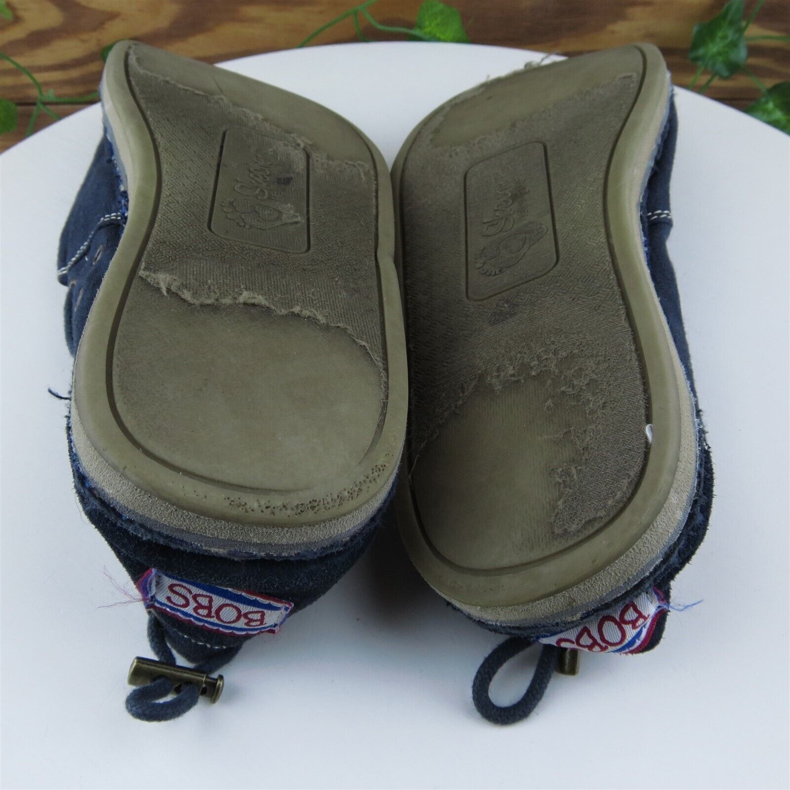 Bobs By Skechers Size 8.5 Slip-On Blue Fabric Medium Drawstring Women