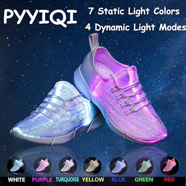 LED Fiber Optic Shoes Sneakers Women Men Festivals Christmas,Halloween,New Year