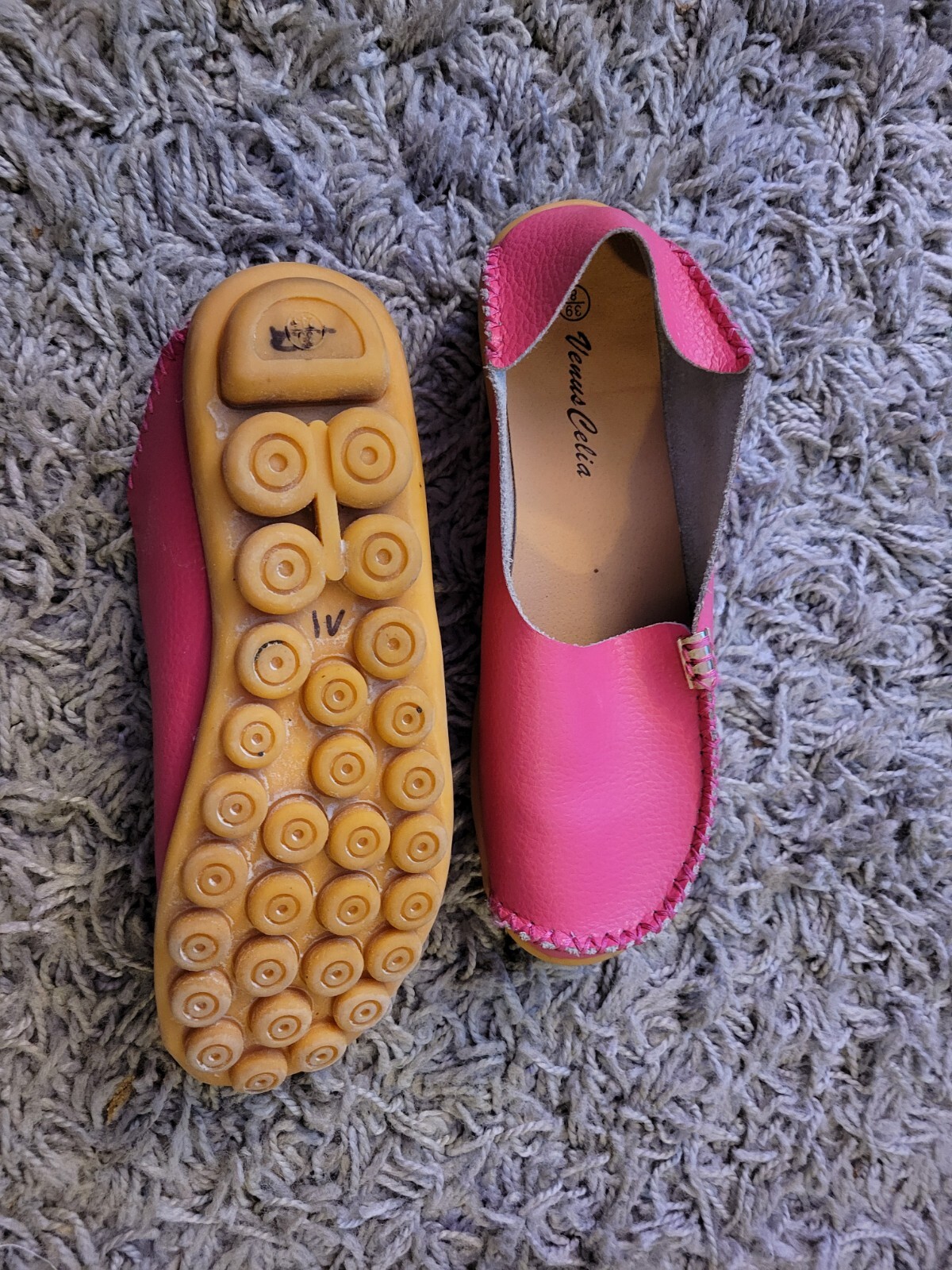 🔥Venus Celia Hot Pink Leather Comfort Womens Walking Driving Loafer Shoes Sz 39