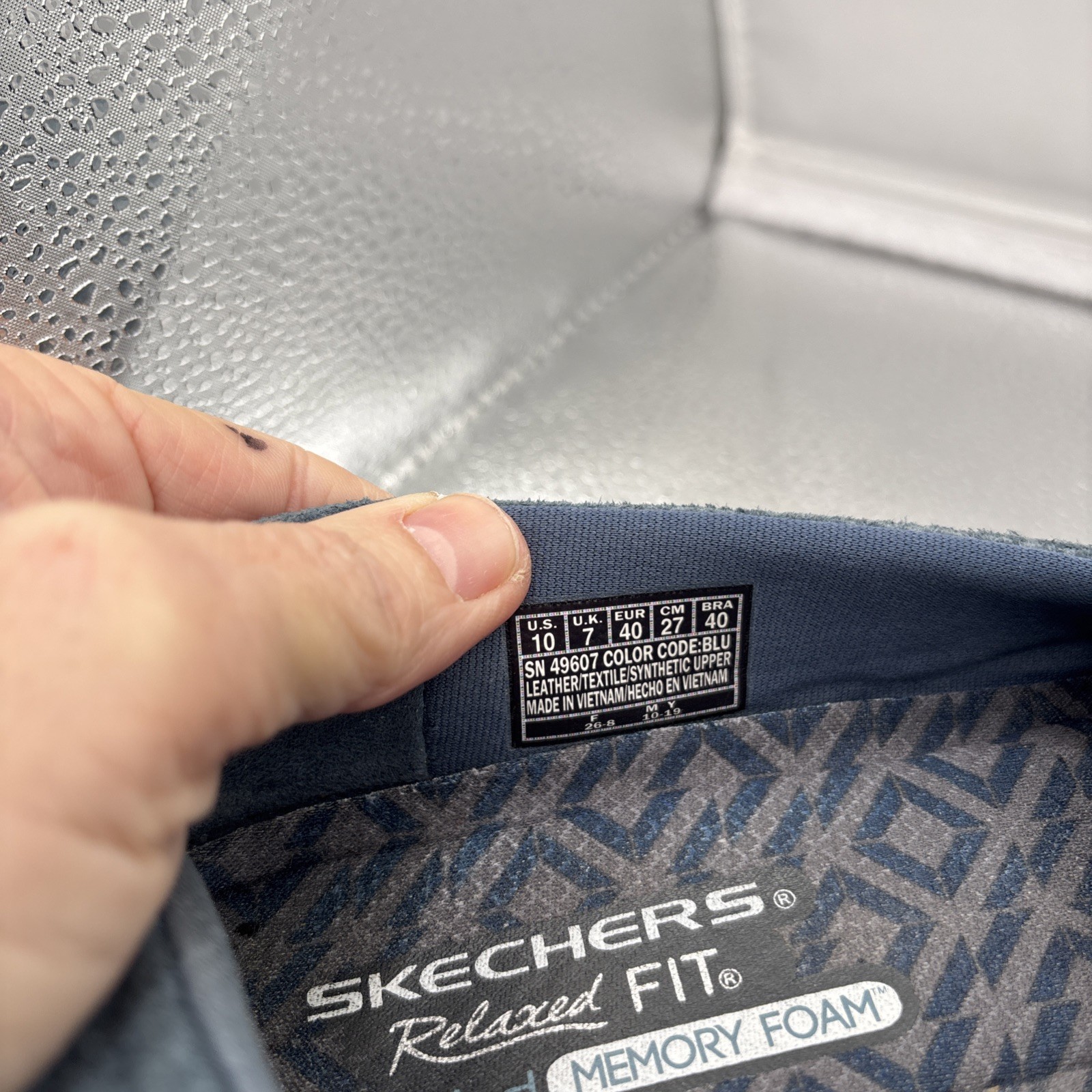 Skechers – Suede Slip-On Shoes – Bikers Of Melbourne. 10 Medium. Blue