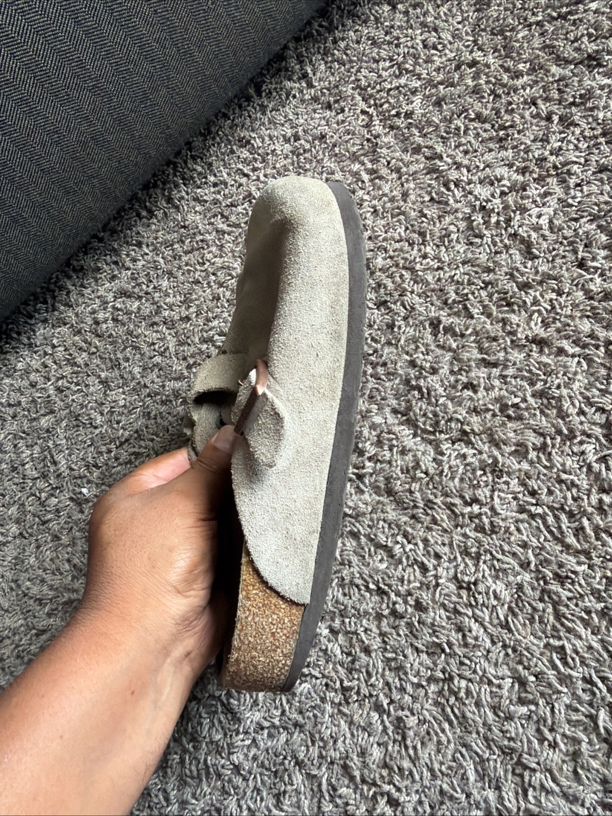 Birkenstock EU 38 Boston Taupe Suede Clog Size Women’s 7-7.5