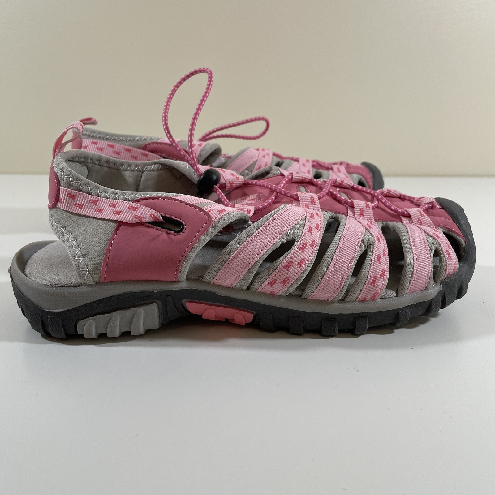 Women’s Sports Hiking Walking Sandals Size 6 Breast Cancer Awareness Pink/Gray