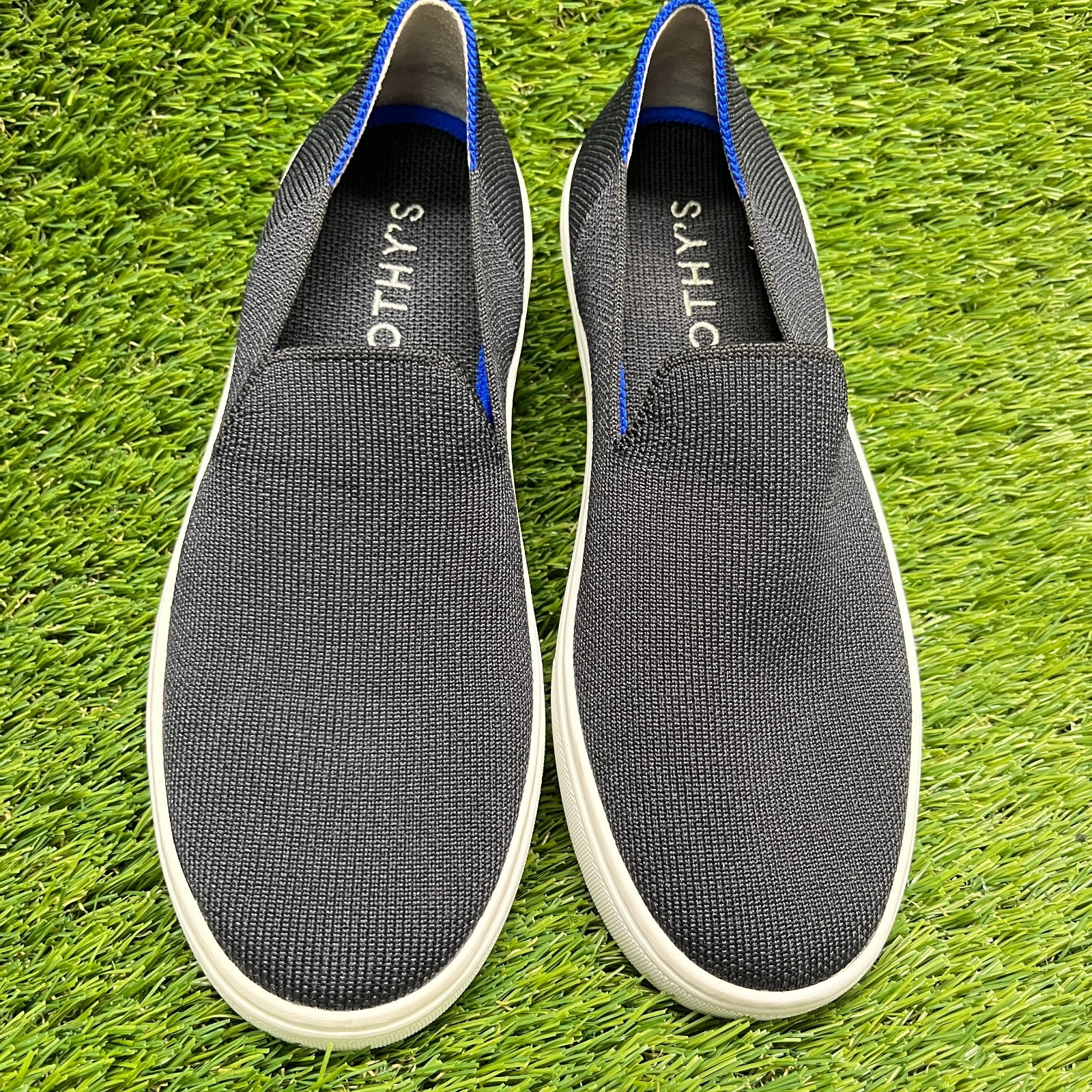 Rothy’s The Original Womens Size 7 Black Blue Classic Comfort Slip On Shoes