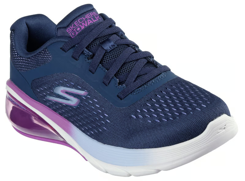 NEW WOMENS SKECHERS GO WALK AIR 3.0 REE Navy Purple MESH Shoes AUTHENTIC IN BOX