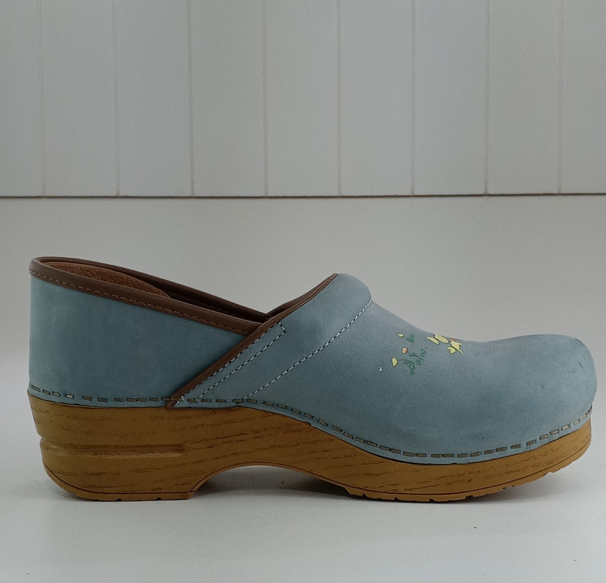 Dansko Twin Pro Dog Walkers Milled Nubuck Women’s Clogs Blue/Brown Sz 40/9-9.5