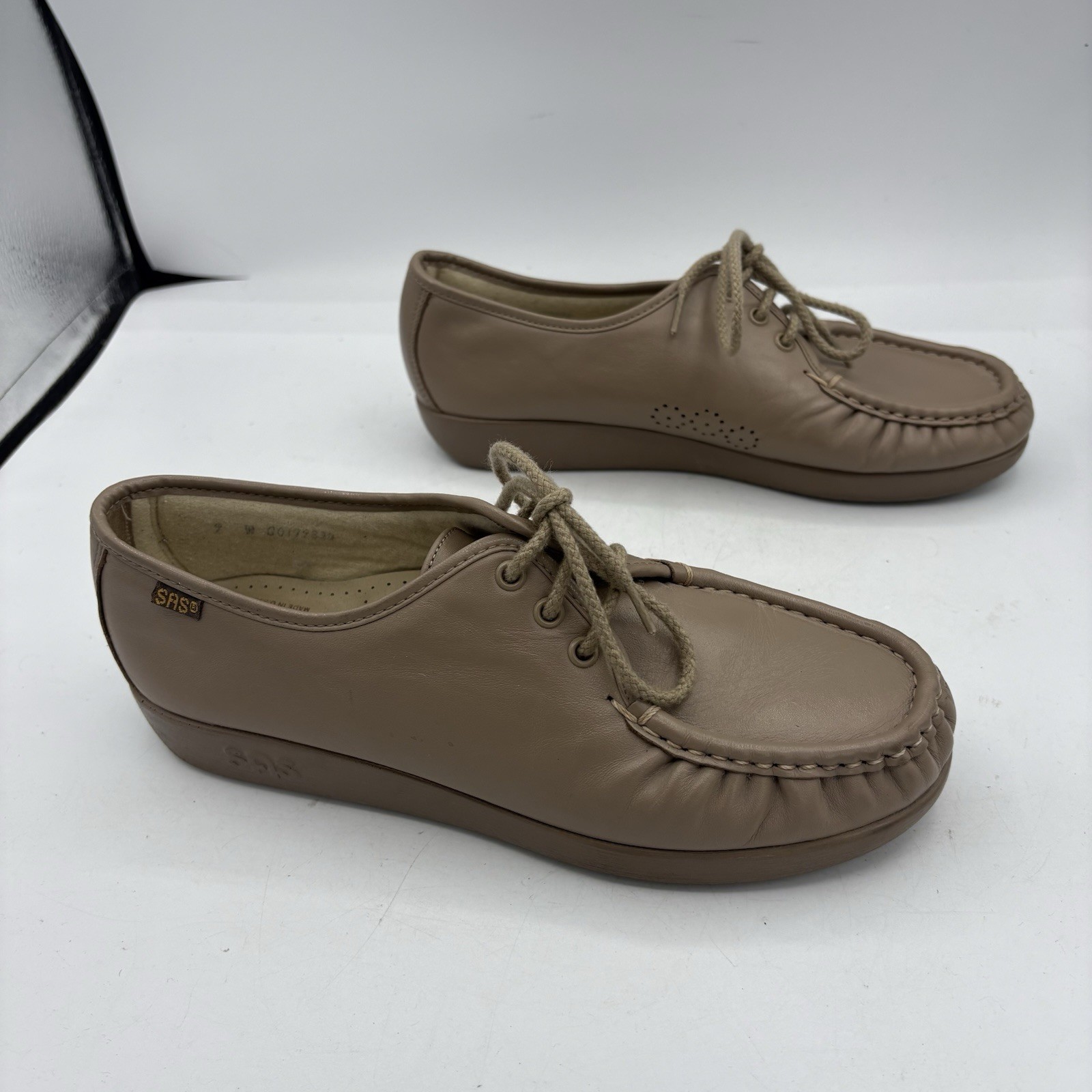 SAS Shoes Womens Size 9 Siesta Mocha Moc Toe Oxford Comfort Handsewn USA