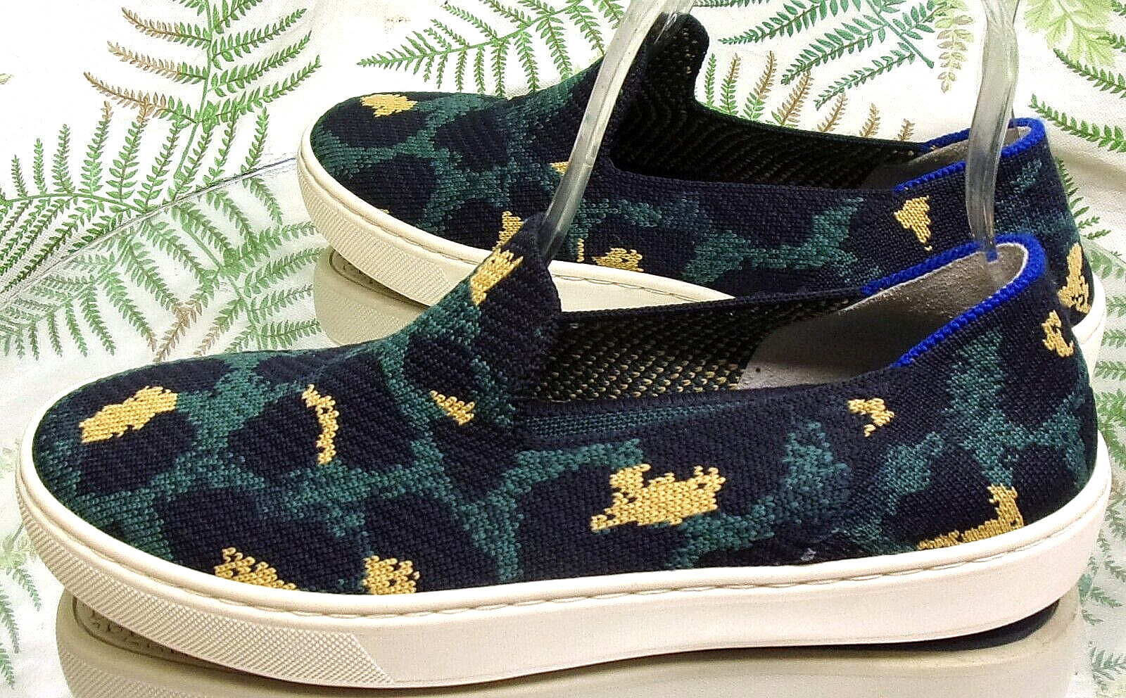 ROTHY’S THE ORIGINAL SLIP ON BLUE KNIT FABRIC SNEAKERS COMFORT SHOES WOMENS SZ 6