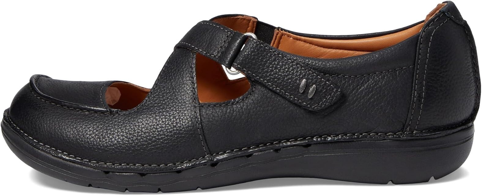 Clarks Womens Un Loop Strap Mary Jane Black Leather 26174970