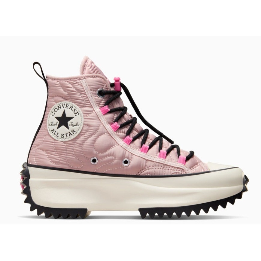 Converse Run Star Hike Quilted Sneaker Shoes Size 8.5 Pink White Platform