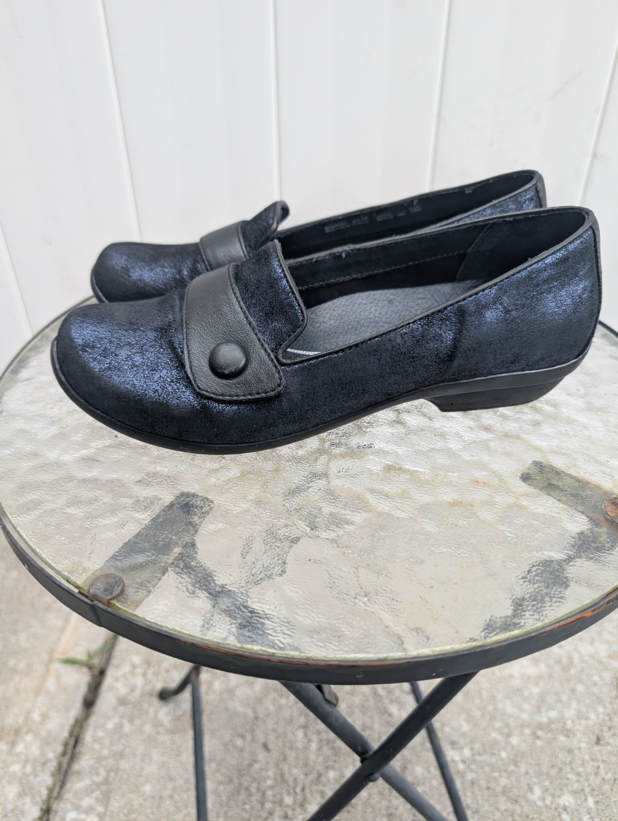 Dansko Women’s Leather Slip-On Loafers Comfort Blue/Black EU 38 US 8.5