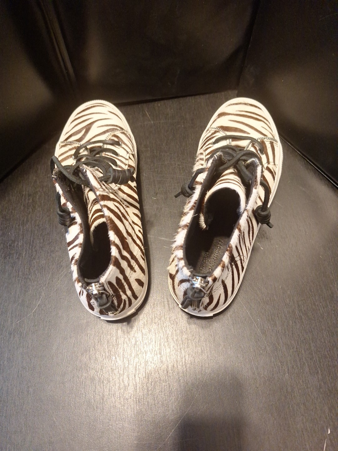 Rebecca Minkoff x Sperry Pony Hair Zebra Print High-Top Sneakers Women’s Shoes N