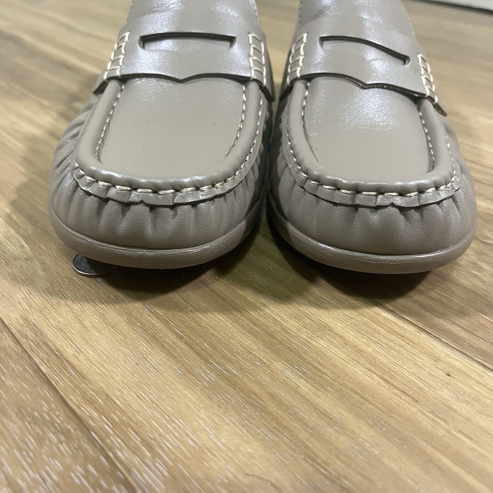 SAS Classic Moccasin Shoes Womens Size 9 M Mocha Leather Slip On Comfort Loafers