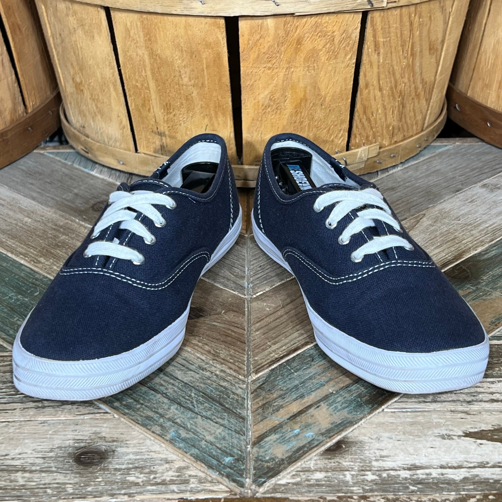 Keds Champion Originals Blue Canvas White Sneakers Shoes Womens Size 9